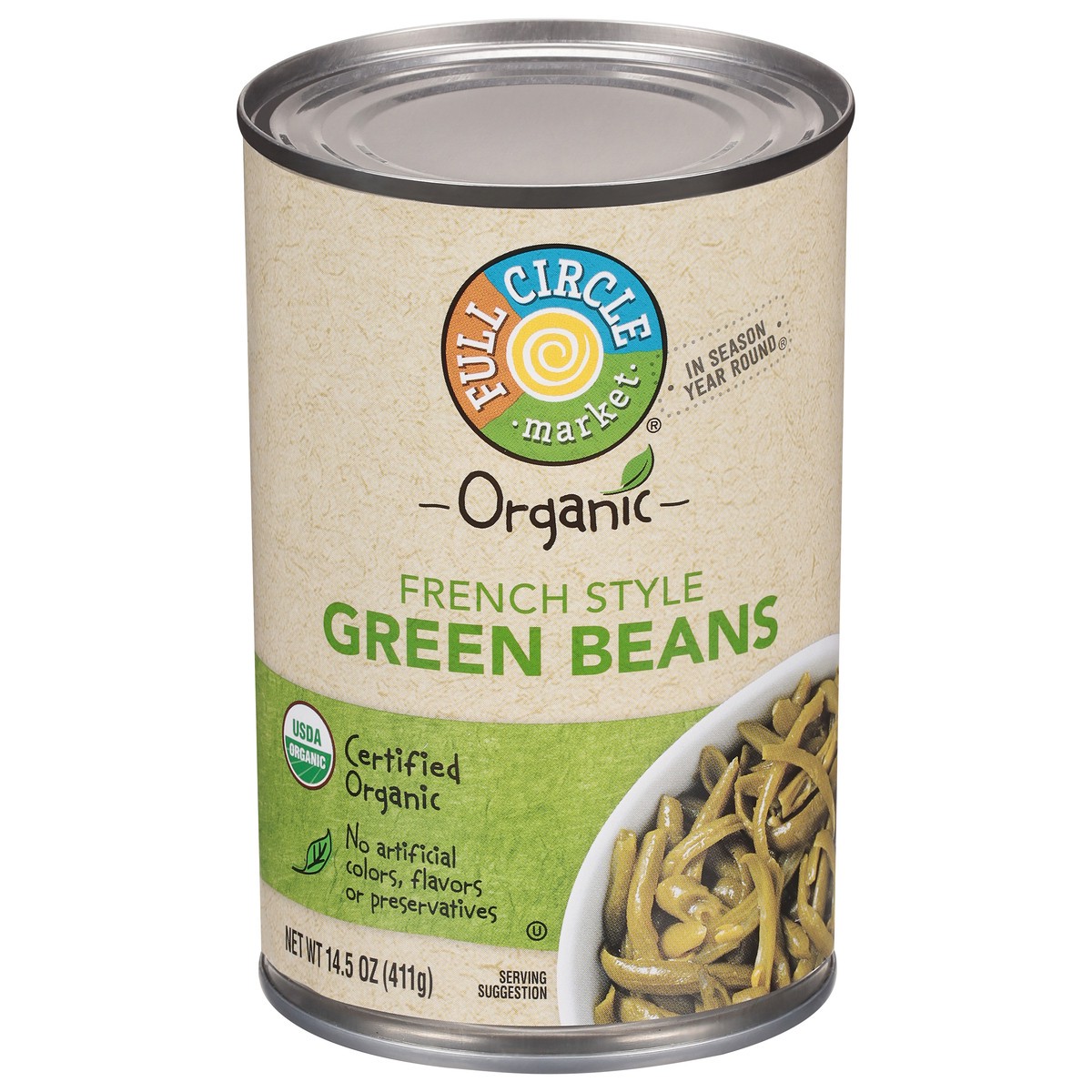 slide 1 of 11, Full Circle Market Organic French Style Green Beans 14.5 oz, 14.5 oz