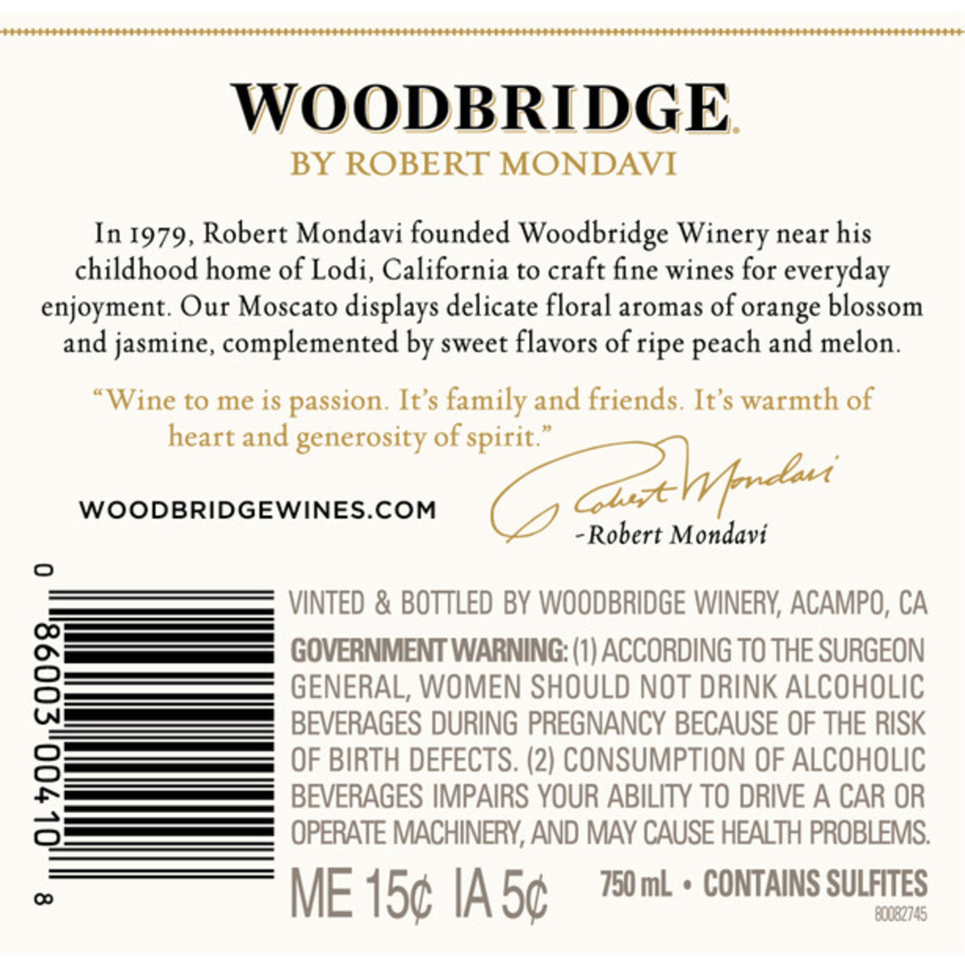 slide 4 of 7, Woodbridge by Robert Mondavi Moscato White Wine, 750 mL Bottle, 25.36 fl oz