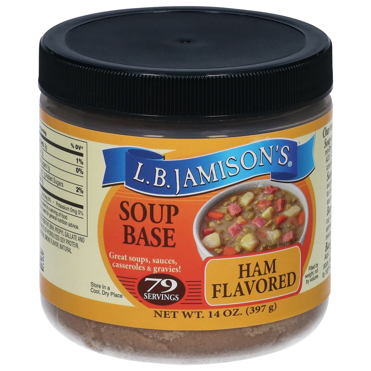 slide 3 of 13, L.B. Jamison's Ham Flavored Soup Base 14 oz, 14 oz