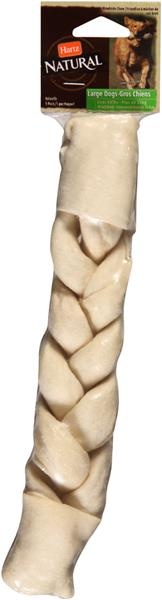 slide 1 of 1, Hartz Natural 10'' Braid Rawhide Chew for Large Dogs, 10 in