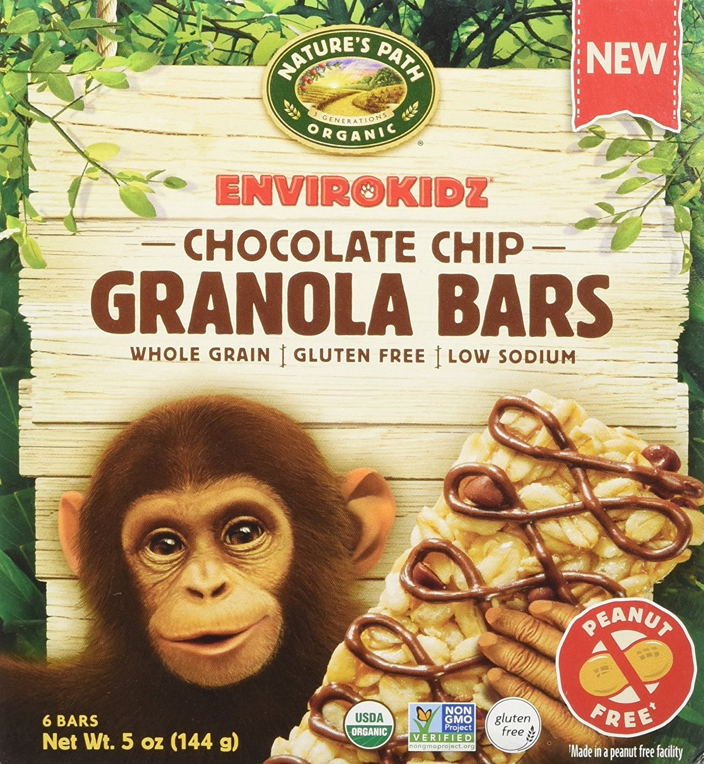 slide 1 of 4, Nature's Path Granola Bars, Chocolate Chip, 6 ct