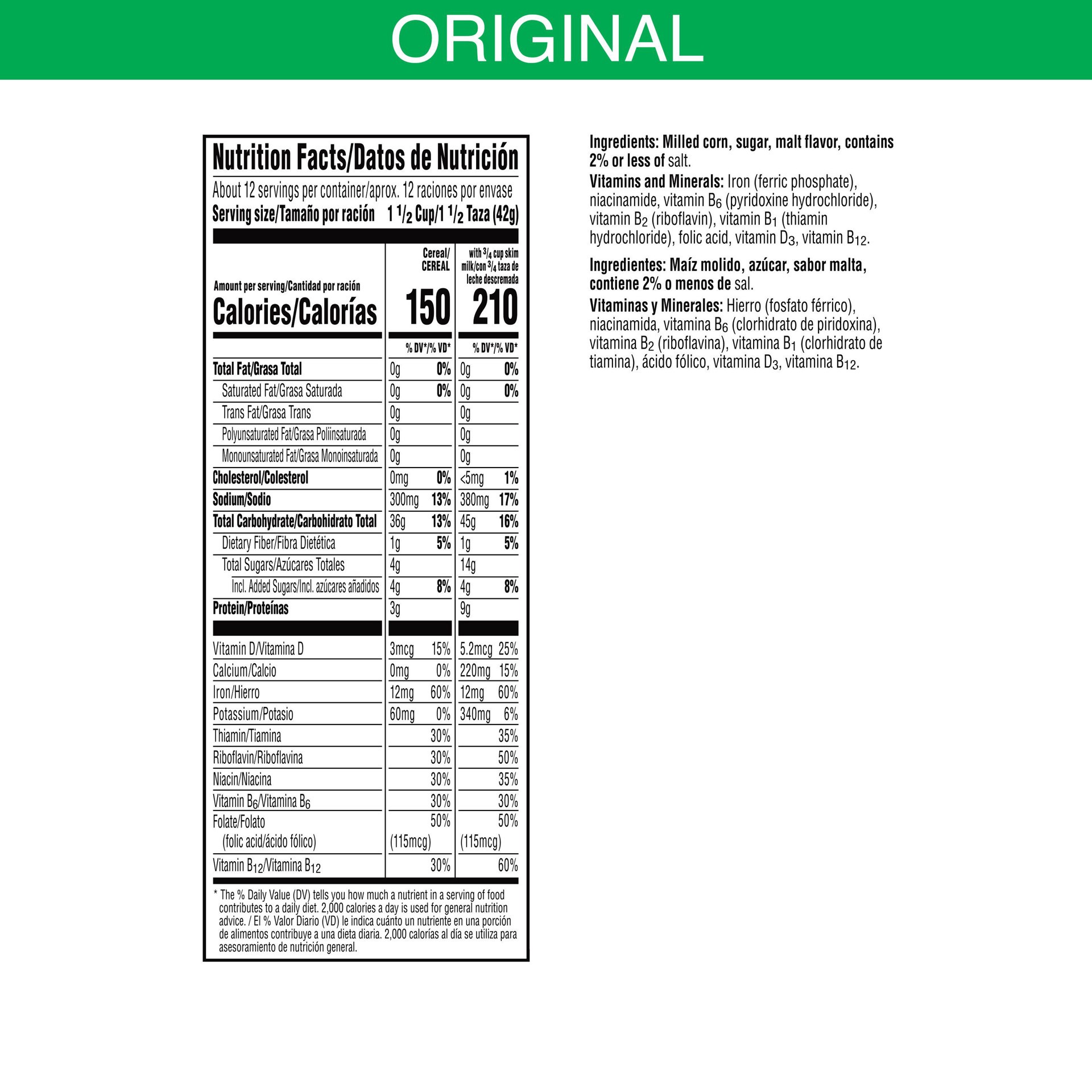 slide 3 of 5, Kellogg's Corn Flakes Original Cold Breakfast Cereal Family Size, 18 oz