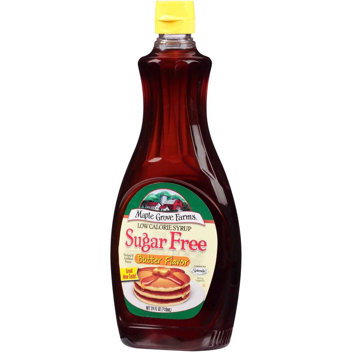 slide 7 of 9, Maple Grove Farms Sugar Free Butter Flavor Low Calorie Syrup 24 fl. oz. Bottle, 24 fl oz