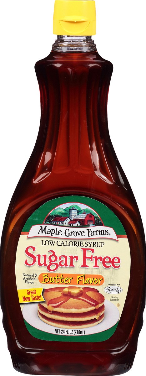 slide 5 of 9, Maple Grove Farms Sugar Free Butter Flavor Low Calorie Syrup 24 fl. oz. Bottle, 24 fl oz