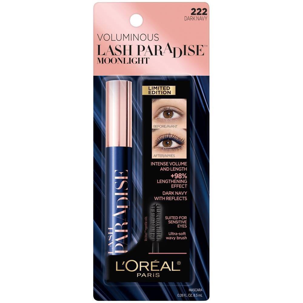 slide 2 of 7, L'Oréal L'Oreal Paris Voluminous Lash Paradise Moonlight Mascara, Limited Edition - Dark Navy, 0.28 fl oz
