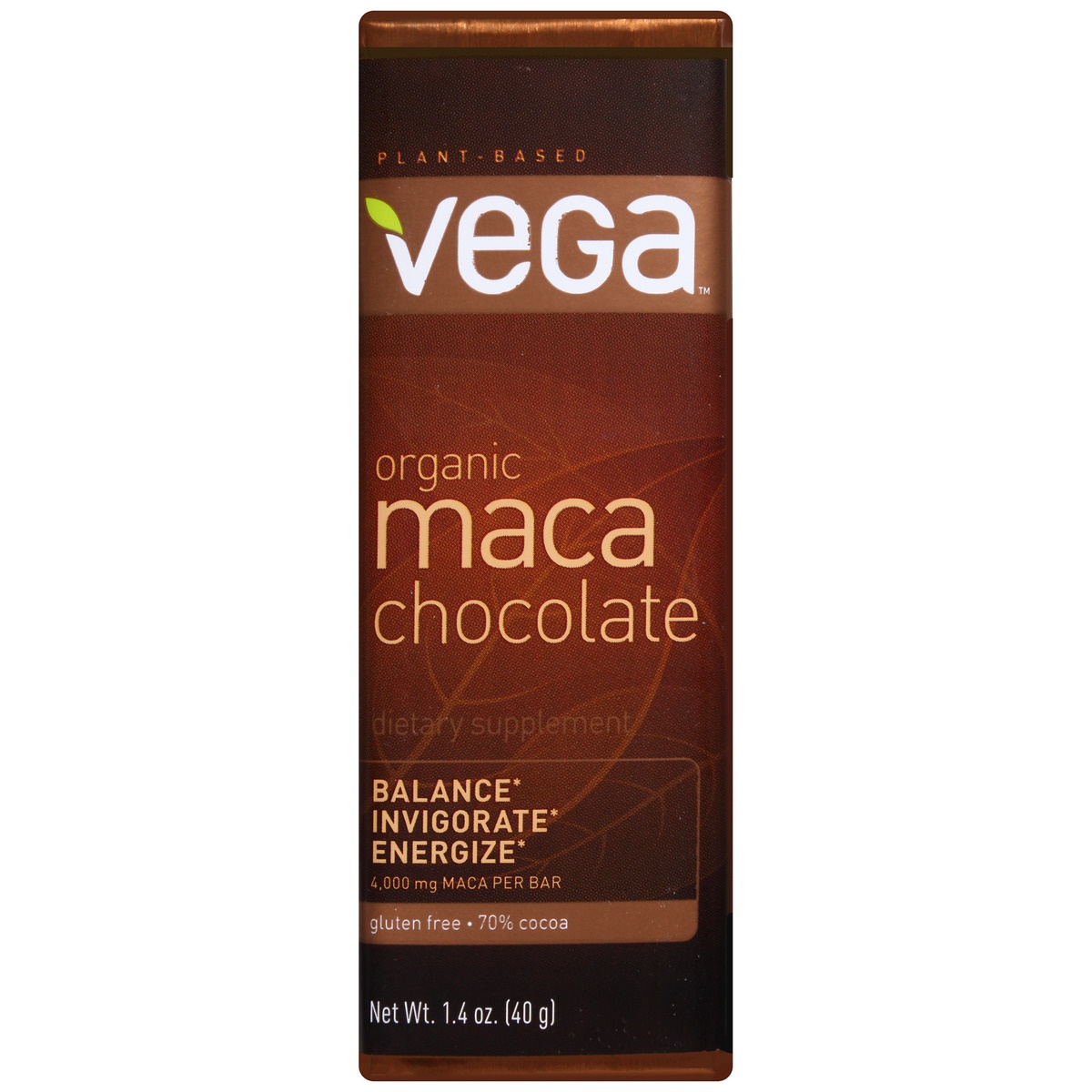 slide 1 of 1, Vega Organic Maca Chocolate Bar Dietary Supplement, 1.4 oz