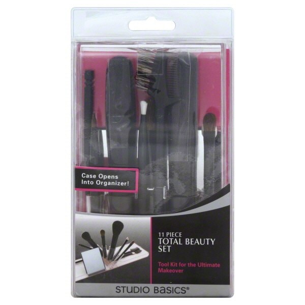 slide 1 of 1, Studio Basics Brush Set & Organzer, 11 ct