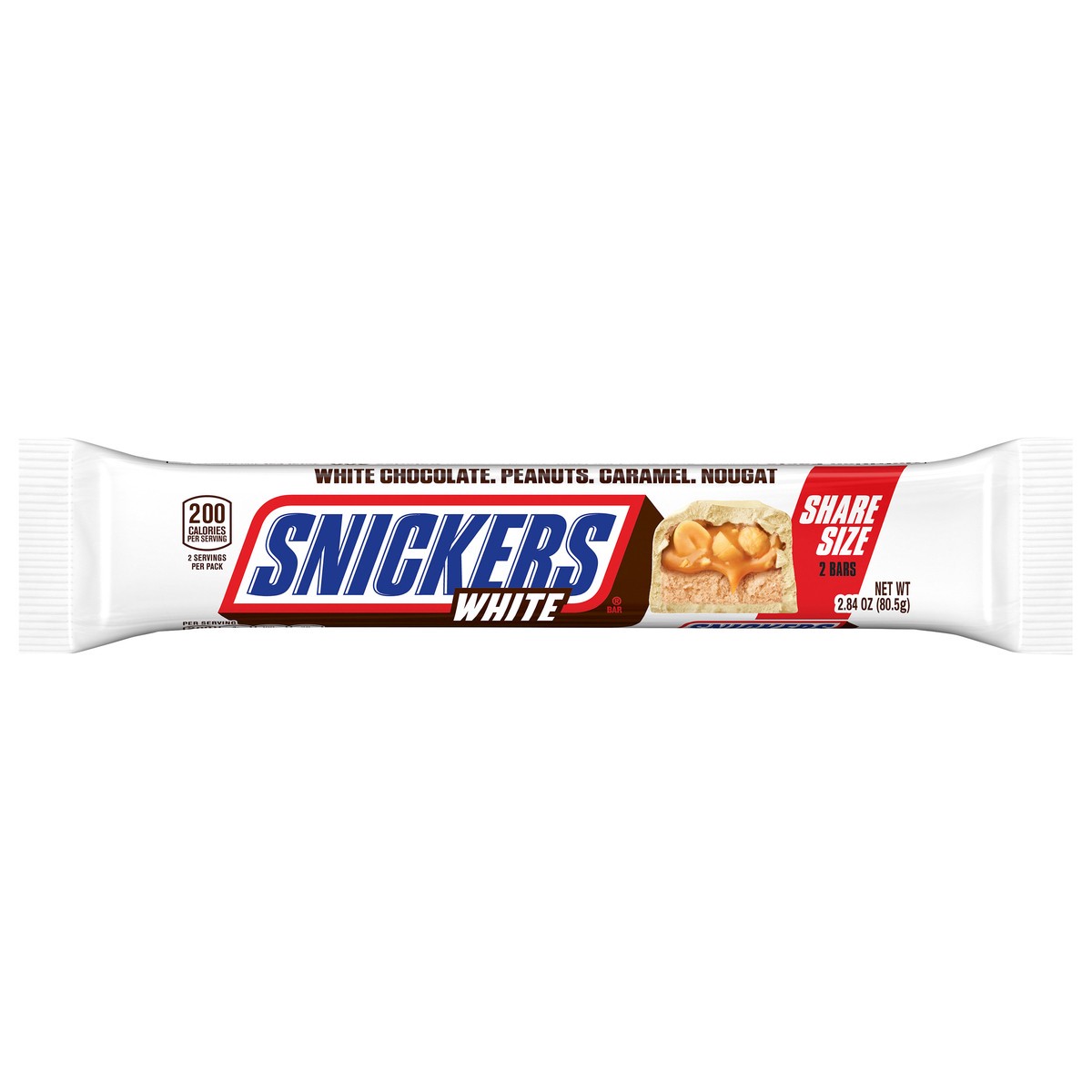 slide 1 of 5, SNICKERS White Chocolate Candy Bars, Share Size, 2.84 oz (Pack of 24), 2 ct
