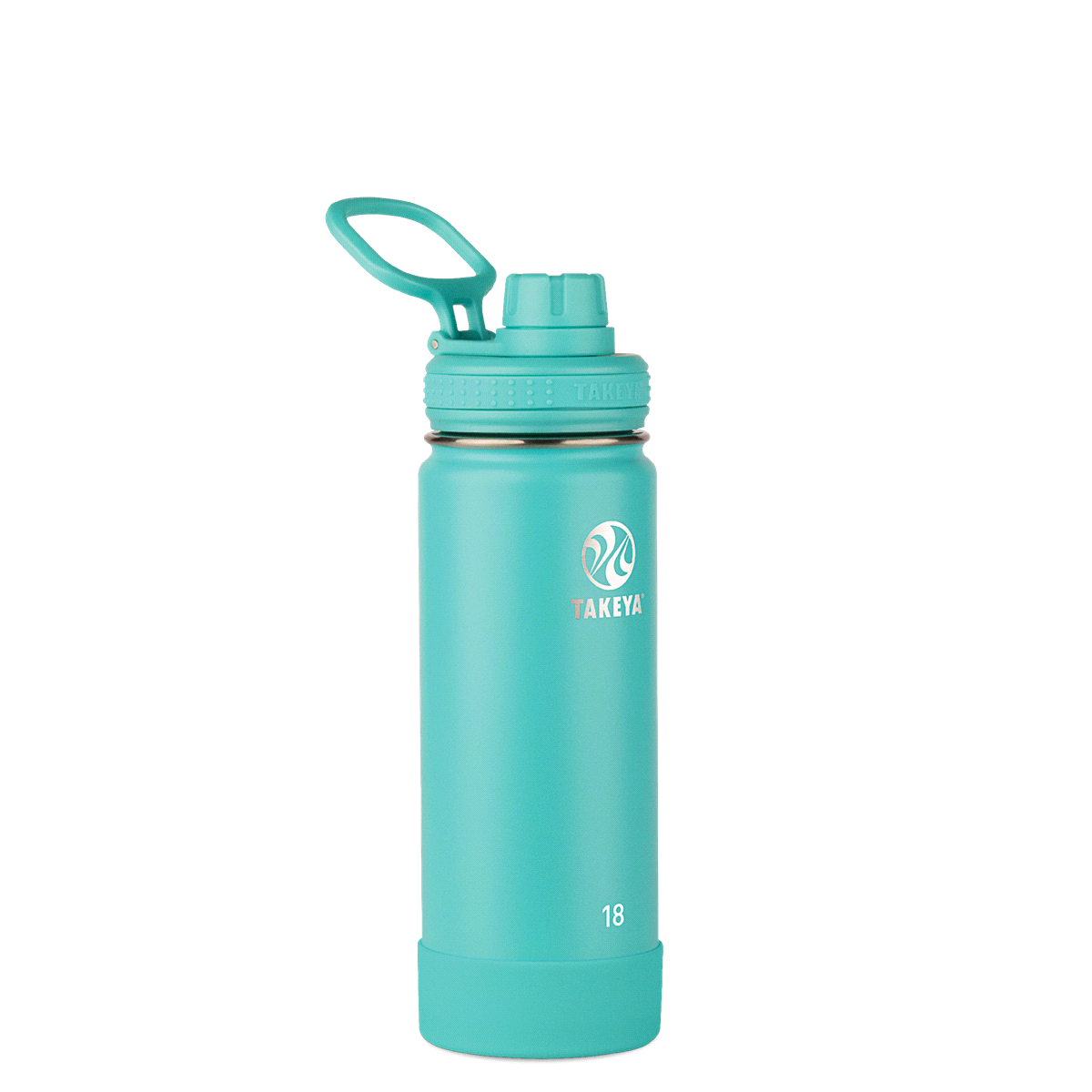 slide 1 of 1, Takeya Actives Insulated Stainless Steel Water Bottle With Insulated Spout Lid - Teal Blue, 18 oz