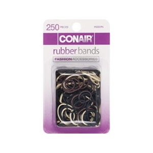 slide 1 of 1, Conair Rubber Bands Assorted Colors, 250 ct