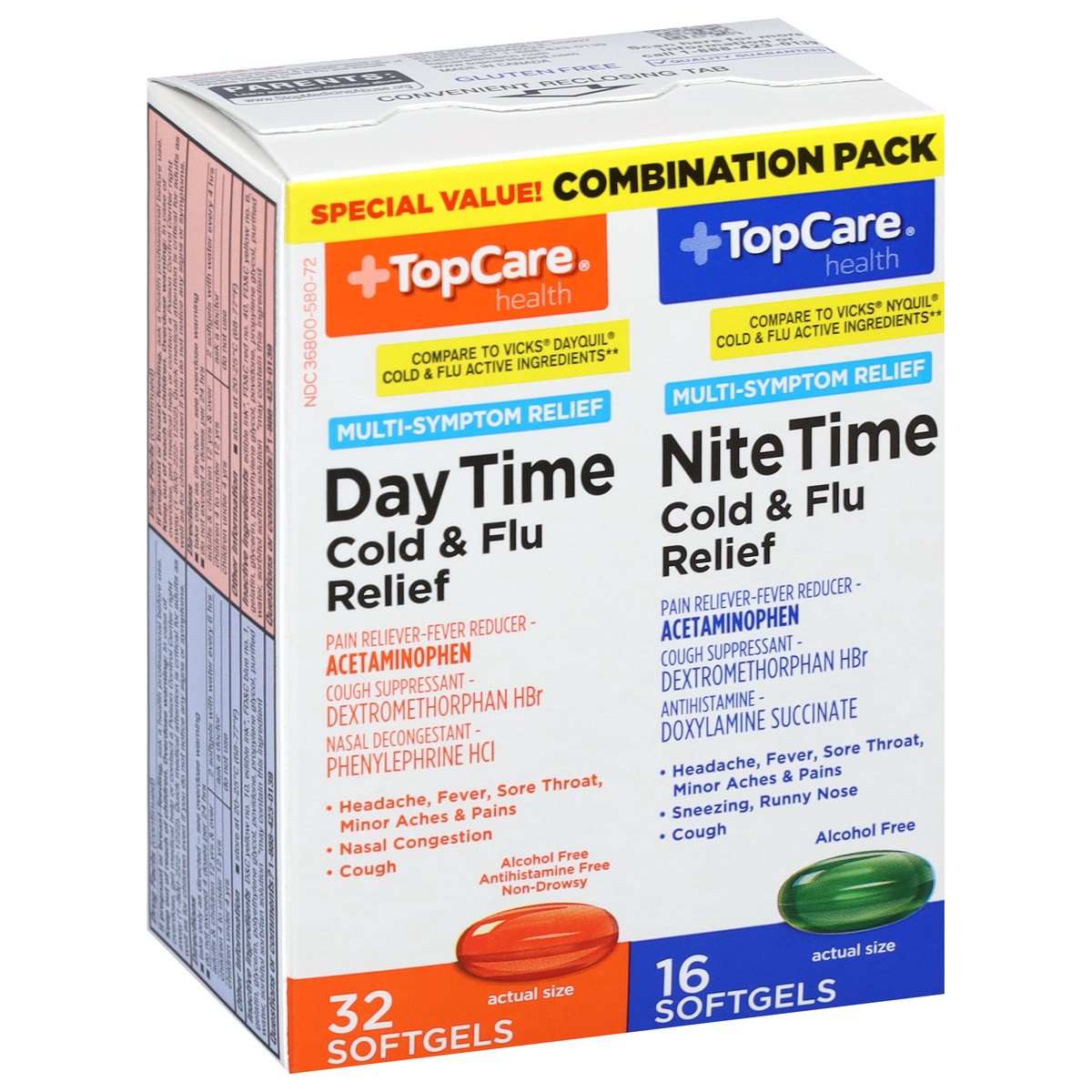 slide 2 of 9, TopCare Cold & Flu Relief, 48 ct