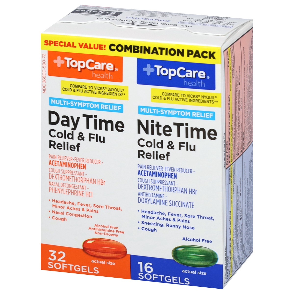 slide 3 of 9, TopCare Cold & Flu Relief, 48 ct