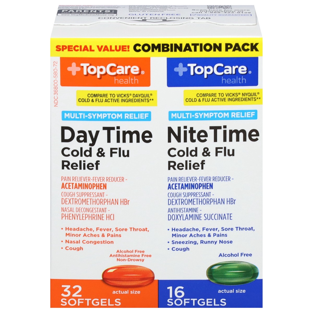 slide 1 of 9, TopCare Cold & Flu Relief, 48 ct