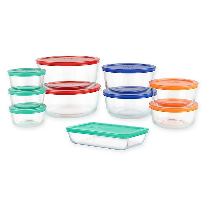 slide 1 of 2, Pyrex Simply Store Glass Food Storage Set, 20 ct