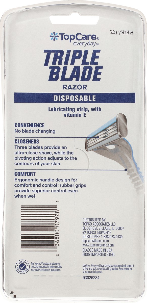 slide 6 of 11, TopCare Everyday Triple Blade Disposable Razors 4 ea, 4 ct