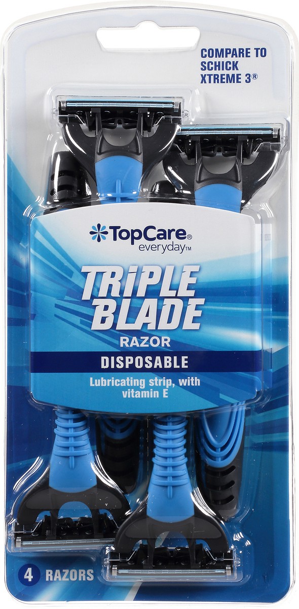 slide 2 of 11, TopCare Everyday Triple Blade Disposable Razors 4 ea, 4 ct