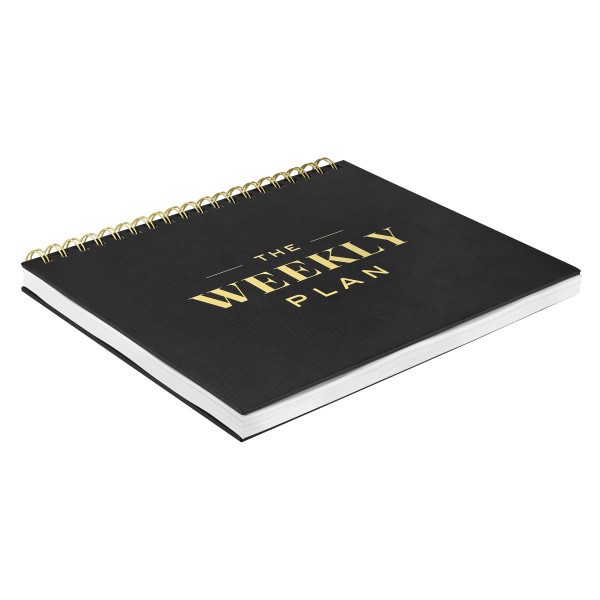 slide 2 of 2, Eccolo Weekly Planner, 10"" x 7-1/2"", Black/Gold, 1 ct