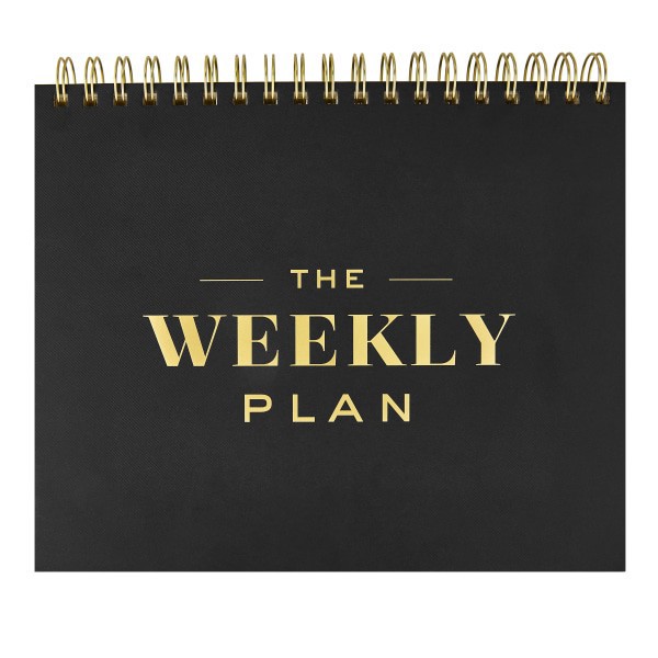 slide 1 of 2, Eccolo Weekly Planner, 10"" x 7-1/2"", Black/Gold, 1 ct