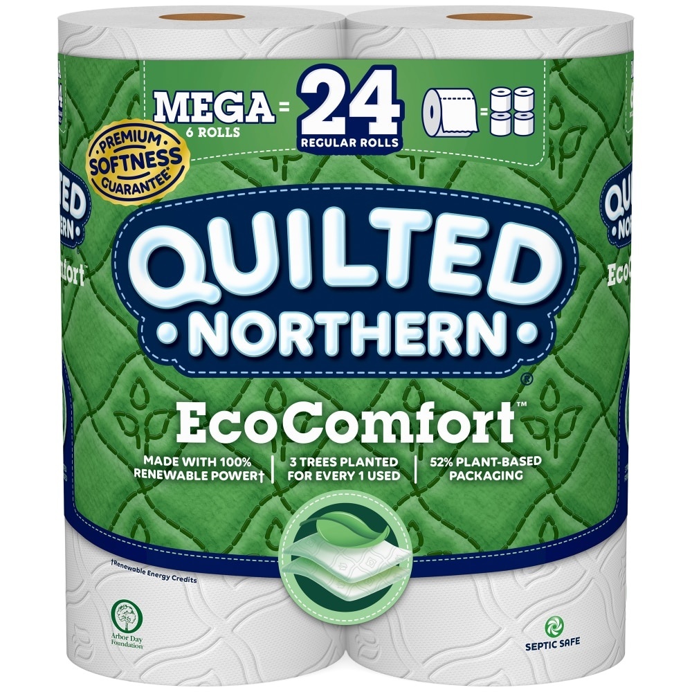 slide 1 of 1, Quilted Northern Ecocomfort Mega Rolls Bath Tissue, 6 ct