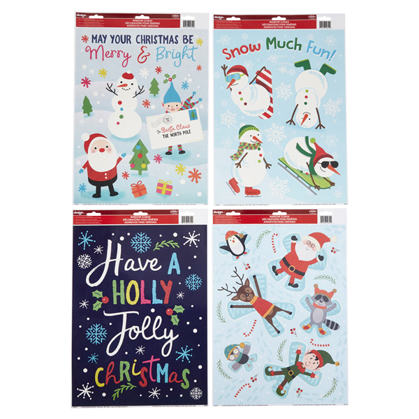 slide 1 of 1, International Greetings Christmas Window Clings, 12 in x 17 in, 12 in