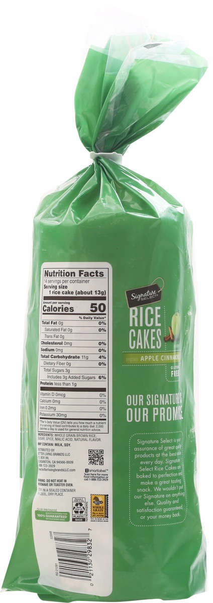 slide 9 of 9, Signature Select Sweetened Apple Cinnamon Rice Cakes 6.52 oz, 6.52 oz