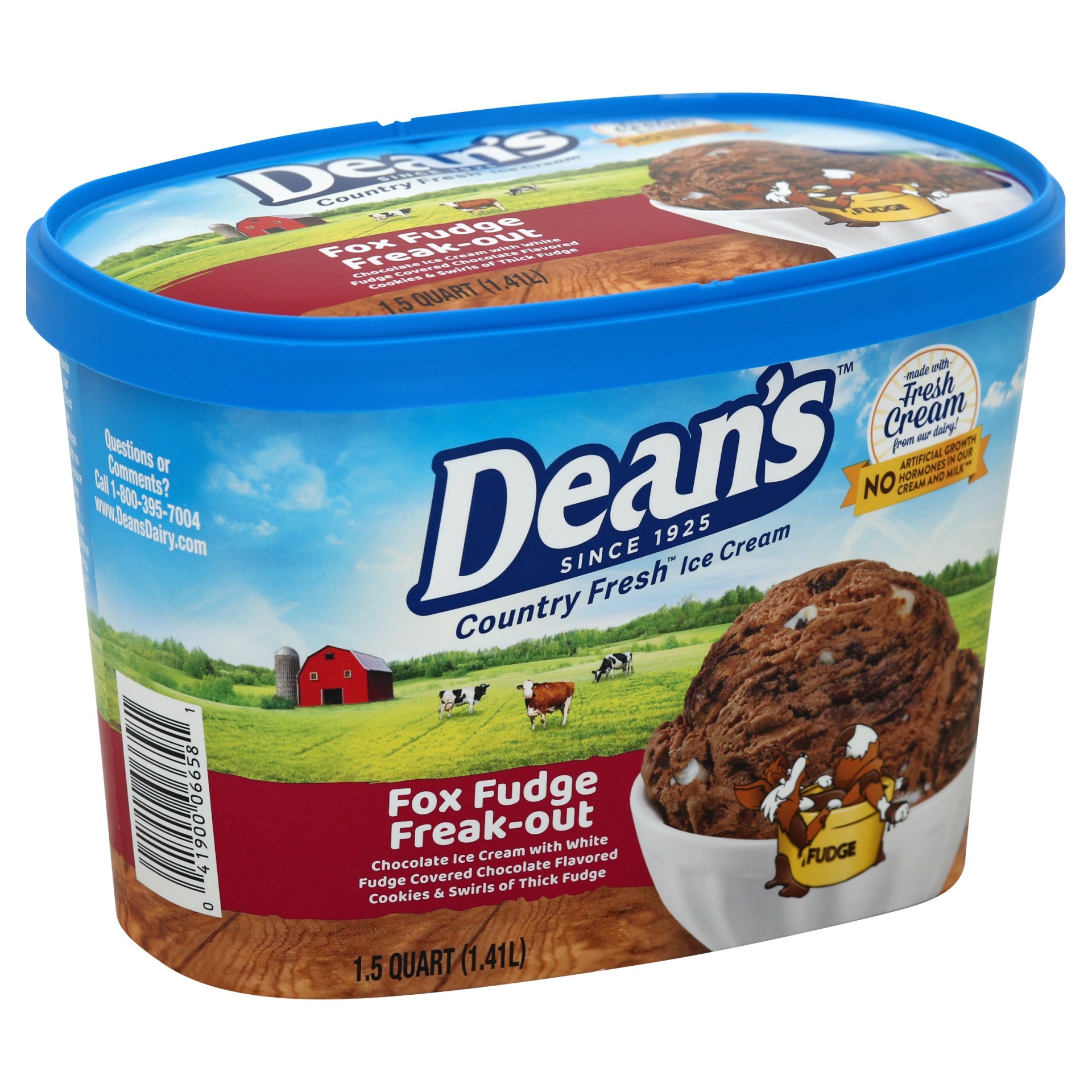 slide 1 of 4, Dean's Country Fresh Fox Fudge Freakout Ice Cream, 48 oz