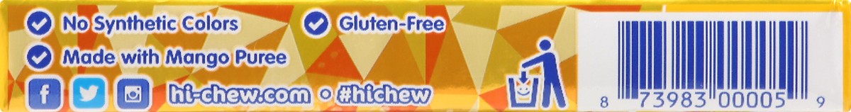 slide 11 of 13, Hi-Chew Hi Chew Mango Fruity Chewy Candy, 1.76 oz