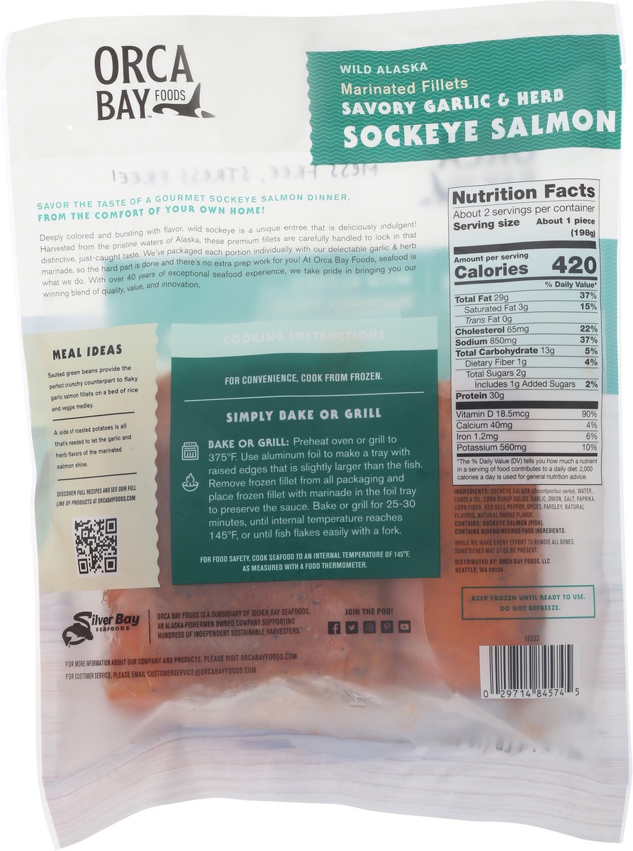 slide 5 of 14, Orca Bay Foods Savory Garlic & Herb Sockeye Salmon 16 oz, 16 oz
