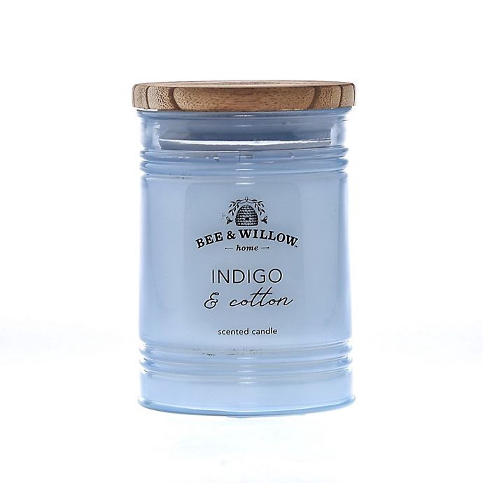 slide 1 of 1, Bee & Willow Home Indigo Cotton Jar Candle with Wood Wick, 1 ct