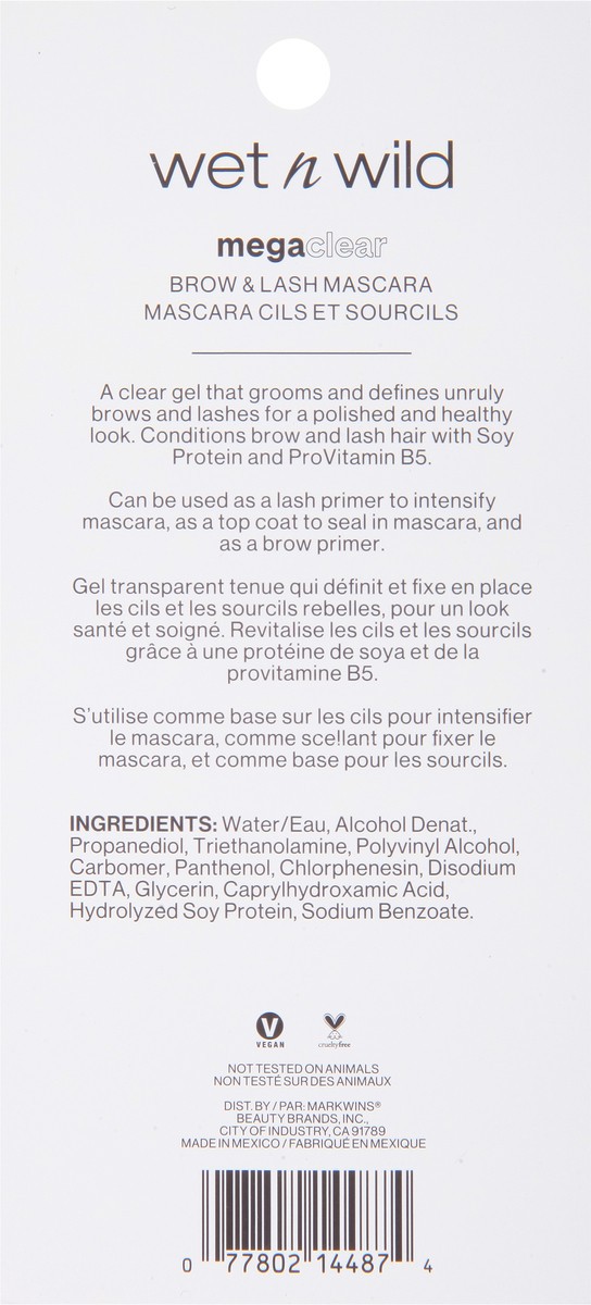 slide 5 of 9, wet n wild Mega Clear Clear Transparent 114487 Brow & Lash Mascara 0.30 fl oz, 1 ct