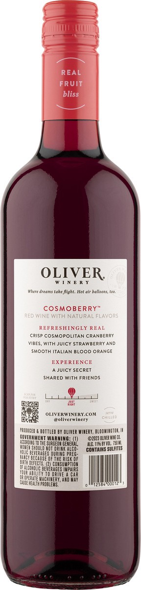 slide 4 of 6, Oliver Winery Cosmoberry Wine 750mL, 750 ml