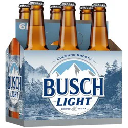 Busch Beer, 6 Pack Beer, 12 FL OZ Bottles, 4.1% ABV