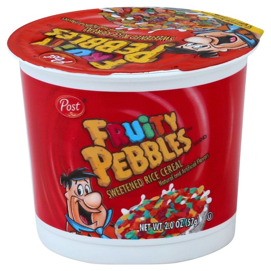 slide 1 of 1, Fruity Pebbles Sweetened Rice Cereal, 2 oz