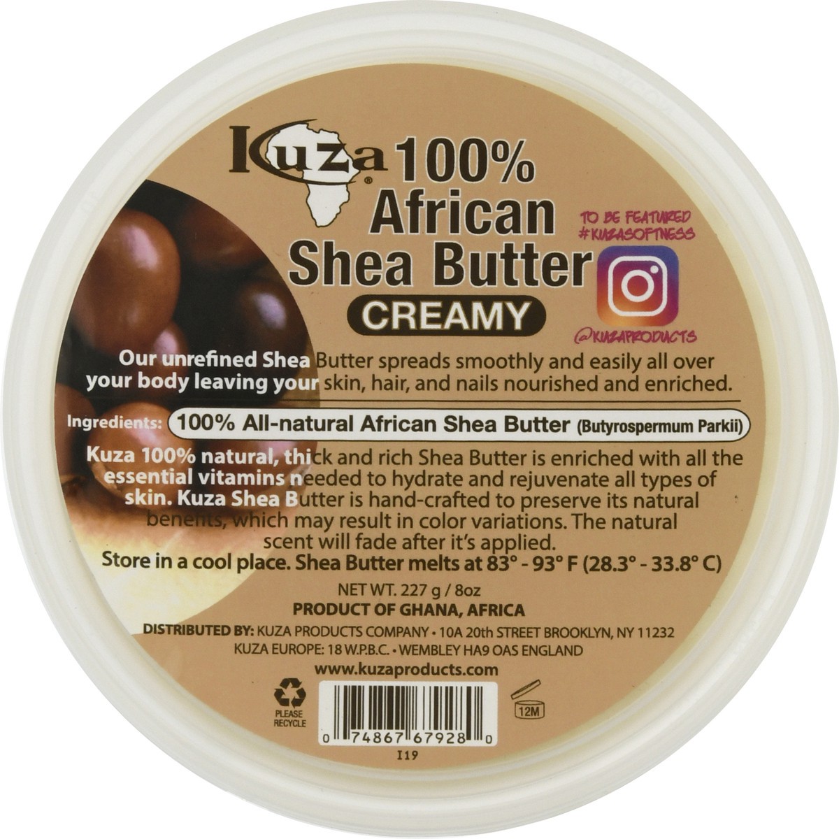 slide 5 of 12, Kuza Naturals 100% African Creamy Shea Butter 8 oz, 8 oz