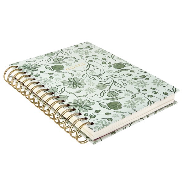 slide 2 of 2, Eccolo Spiral Journal, 6"" x 8"", College Rule, 160 Pages, Ivory/Green, 1 ct