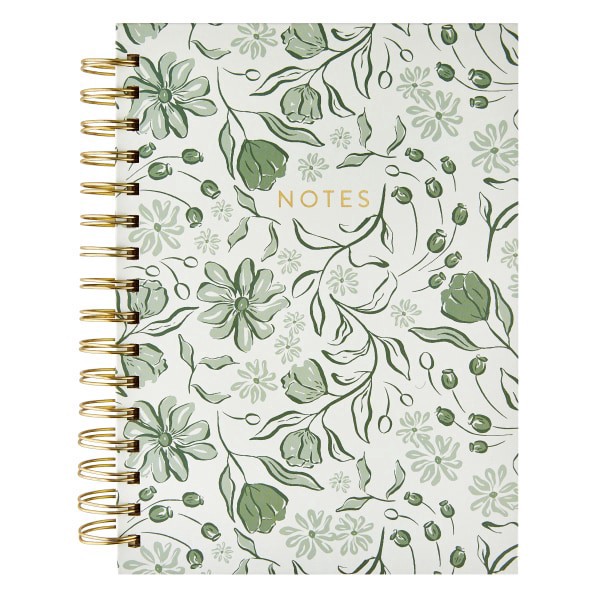 slide 1 of 2, Eccolo Spiral Journal, 6"" x 8"", College Rule, 160 Pages, Ivory/Green, 1 ct