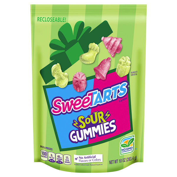 slide 1 of 1, SweeTARTS Sour Gummies Christmas, 10 oz