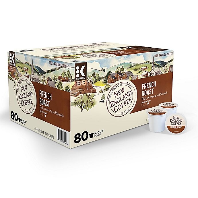 slide 1 of 3, New England Coffee French Roast Coffee Value Pack Keurig K-Cup Pods, 80 ct