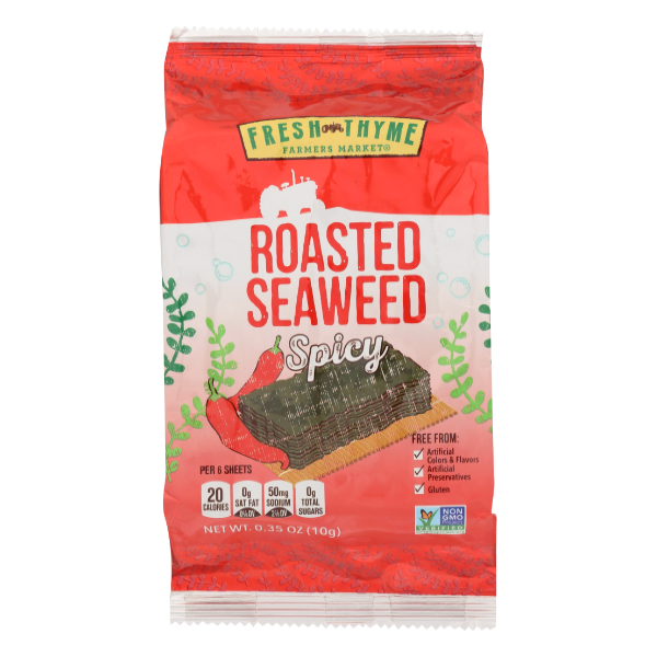 slide 1 of 1, Fresh Thyme Farmers Market Roasted Seaweed, Spicy, 1 ct