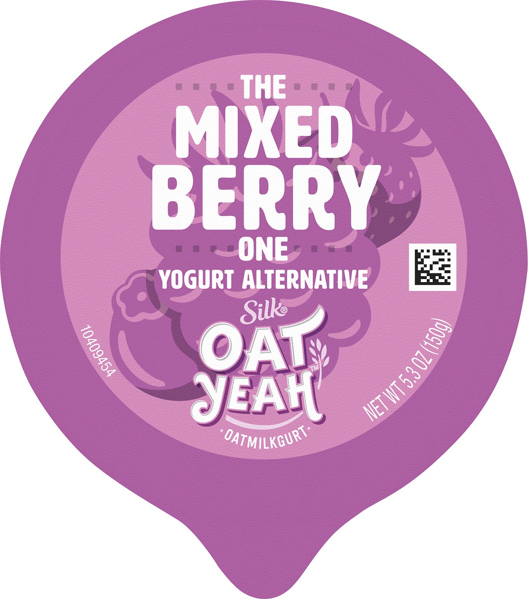 slide 6 of 10, Silk Oat Yeah Oat Milk Dairy-Free Yogurt Alternative, The Mixed Berry One, Gluten-Free, Vegan, Non-GMO Project Verified, 5.3 oz., 5.3 oz