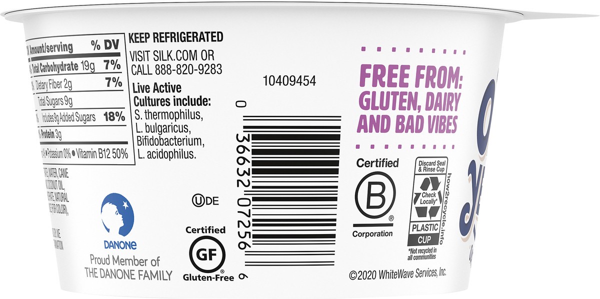 slide 3 of 10, Silk Oat Yeah Oat Milk Dairy-Free Yogurt Alternative, The Mixed Berry One, Gluten-Free, Vegan, Non-GMO Project Verified, 5.3 oz., 5.3 oz