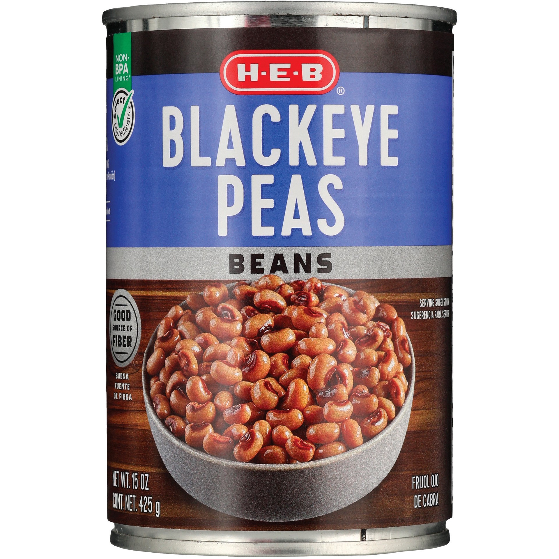 slide 1 of 1, H-E-B Blackeye Peas, 15.5 oz