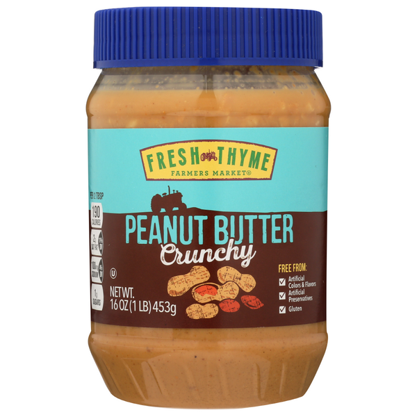 slide 1 of 1, Fresh Thyme Natural Chunky Peanut Butter, 16 oz