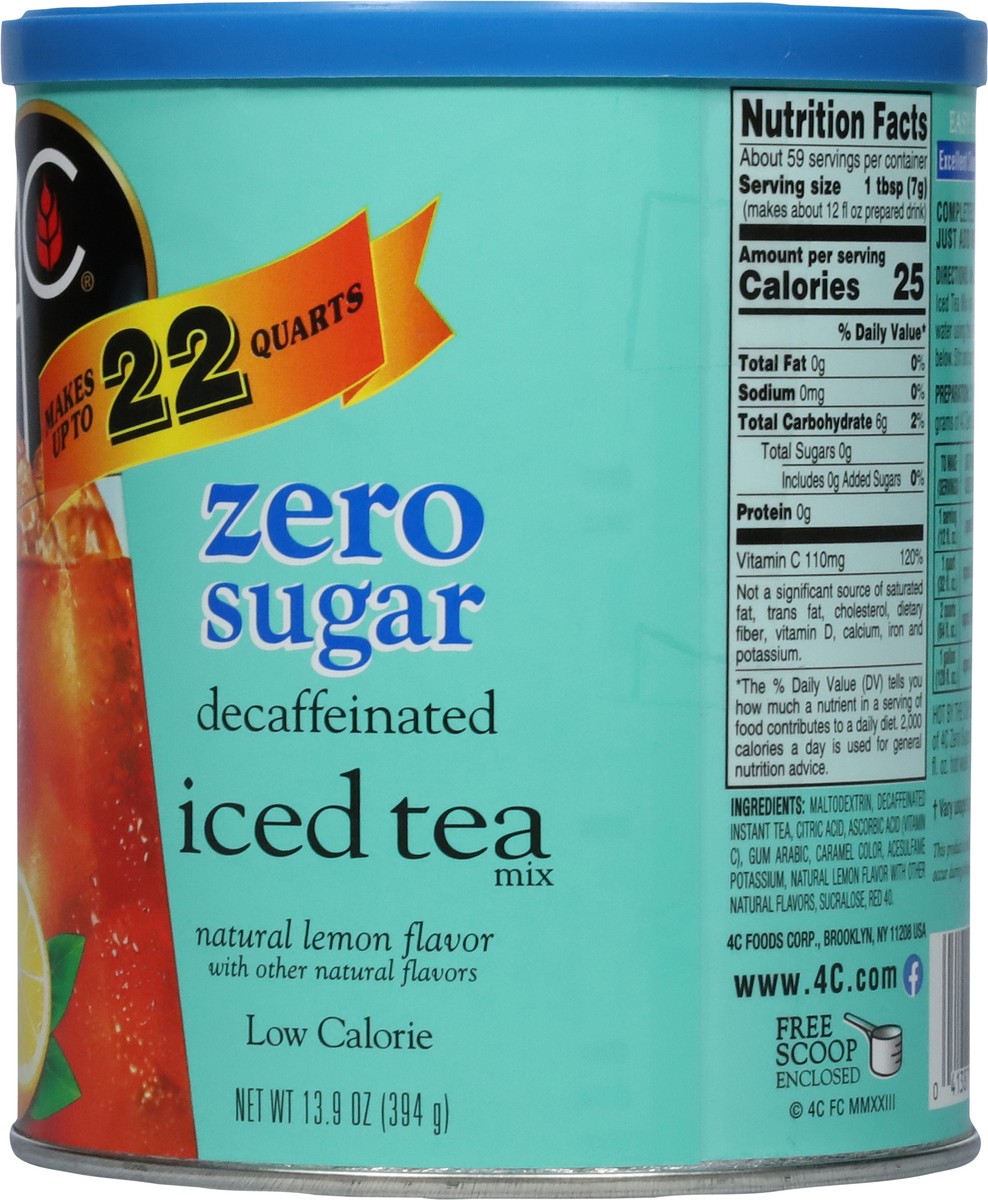 slide 5 of 9, 4C Low Calorie Zero Sugar Decaffeinated Lemon Iced Tea Mix 13.9 oz, 13.9 oz