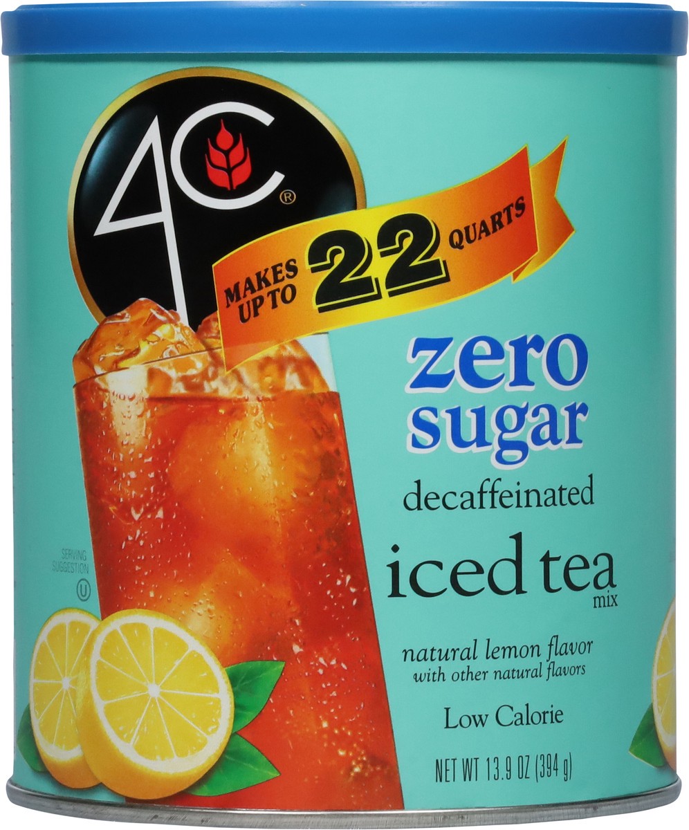 slide 6 of 9, 4C Low Calorie Zero Sugar Decaffeinated Lemon Iced Tea Mix 13.9 oz, 13.9 oz