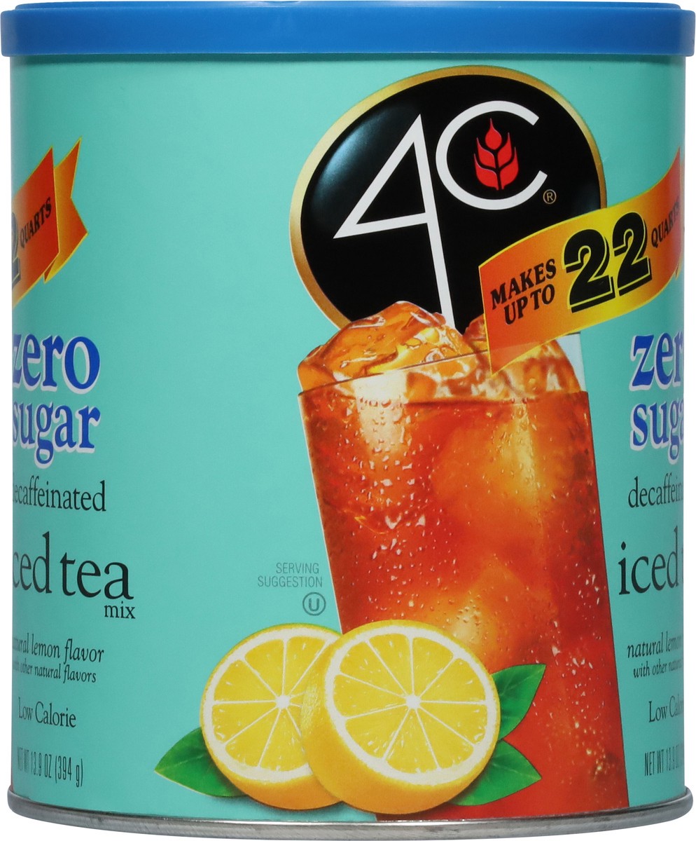slide 8 of 9, 4C Low Calorie Zero Sugar Decaffeinated Lemon Iced Tea Mix 13.9 oz, 13.9 oz