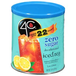 4C Low Calorie Zero Sugar Decaffeinated Lemon Iced Tea Mix- 13.9 oz