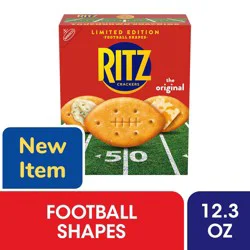 RITZ Football Shapes Original Crackers, Snacks for Kids and Adults, Party Snacks, Limited Edition, 12.3 oz