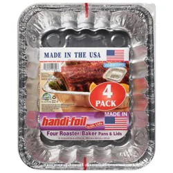 Handi-foil Roaster/Baker Pans & Lids 4 Each