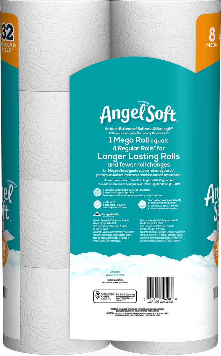 slide 4 of 6, Angel Soft Toilet Paper, 8 Mega Rolls, 8 ct